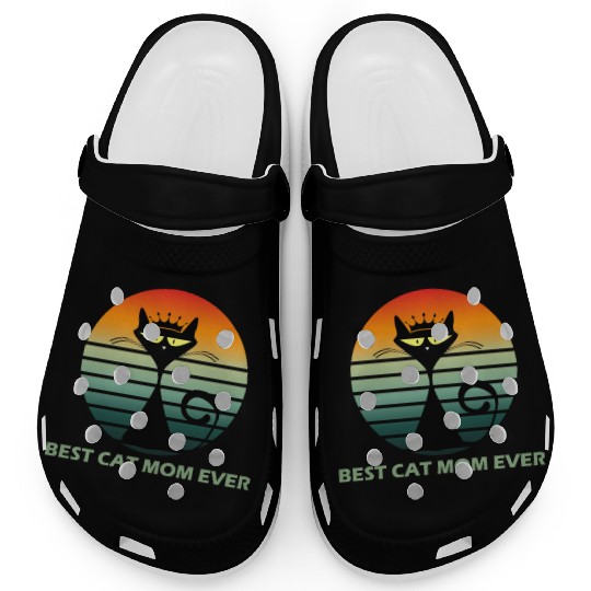 Best cat mom ever Pets cute Funny lovely cat Clogs