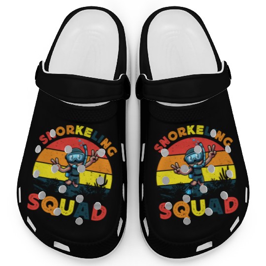 snorkeling squad diver ocean snorkeling sunset sea Clogs