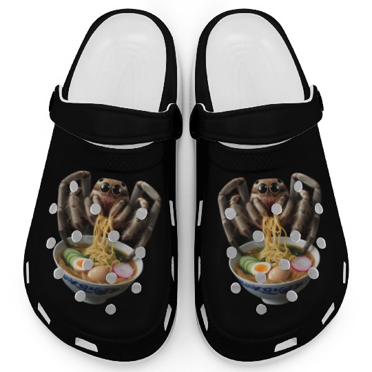 Spider Eating Ramen Realistic Clogs