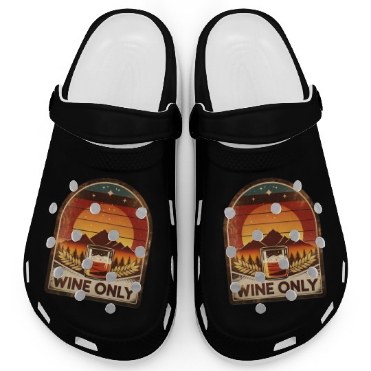 Vintage Whiskey Love Wine Only Sunset Style Clogs