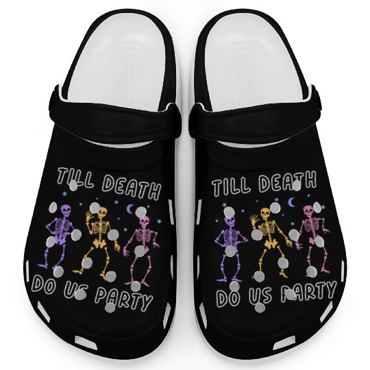 Til Death Do Us Party Halloween Dancing Skeleton Clogs