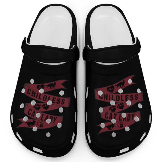 Vintage And Retro Funny Childless Cat Lady Clogs