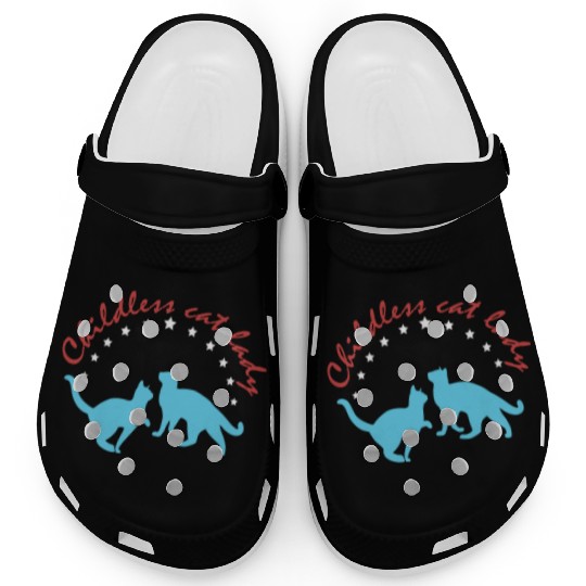 Vintage And Retro Funny Childless Cat Lady Clogs