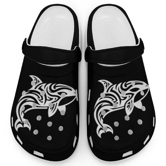 Orca T Tattoo Style Jumps Out Of The Water Clogs