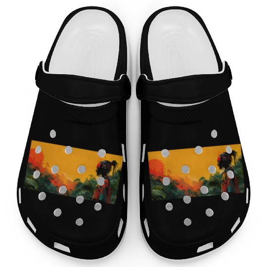 Digital Warrior: Tropical Twilight Clogs