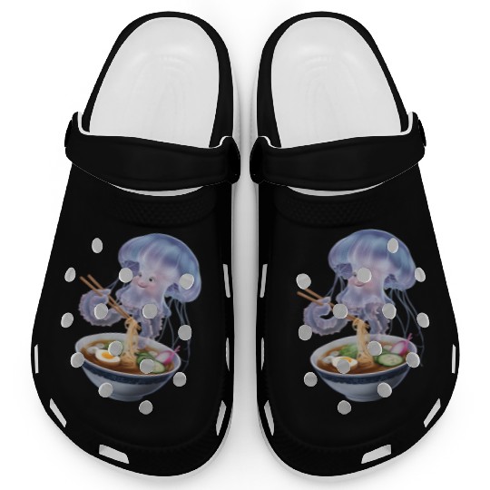Jellyfish Eating Ramen Realistic Clogs