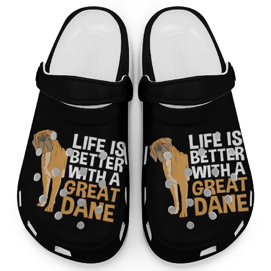 Funny Dog Lovers Life Is Better With A Great Dane Clogs