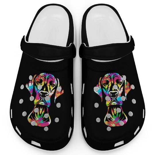Colorful Retro Dog Owner Great Dane Lovers Clogs