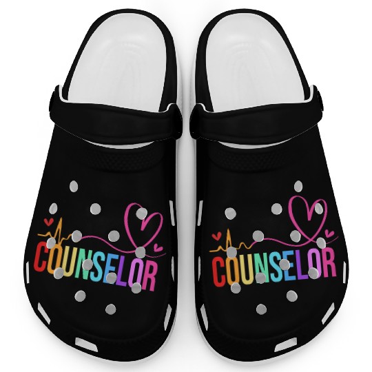 Retro Counseling Awareness School Counselor Clogs