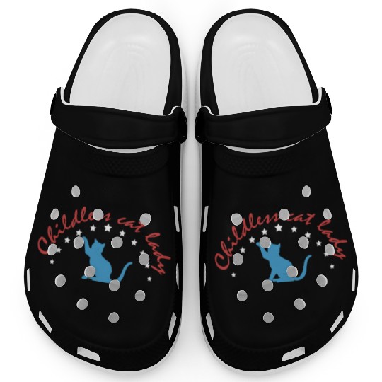 Vintage And Retro Funny Childless Cat Lady Clogs