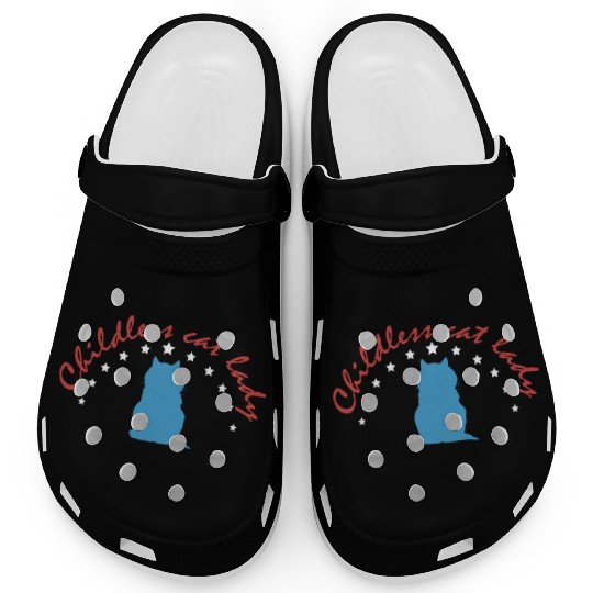 Vintage And Retro Funny Childless Cat Lady Clogs