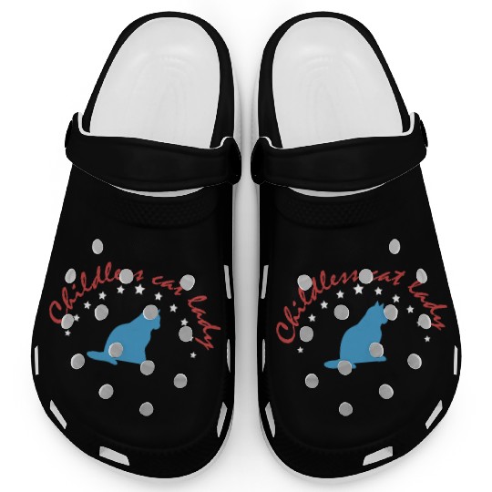 Vintage And Retro Funny Childless Cat Lady Clogs
