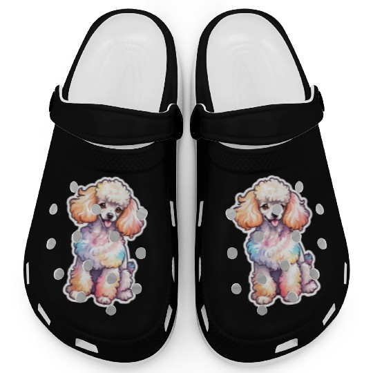 Poodle Watercolor Clogs