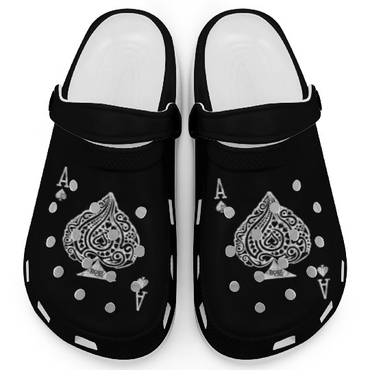 Ace of Spades Texas Hold'em Poker Playing Card Clogs