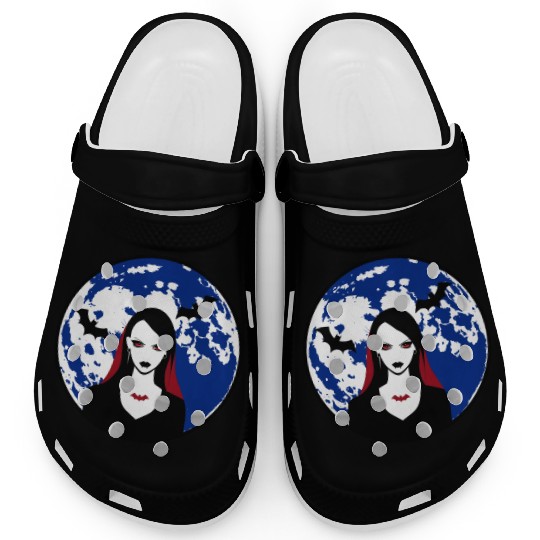 Scary Vampire Lady Halloween Clogs girls women