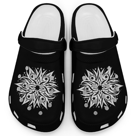 Fancy Star Composition Tattoo Style Clogs