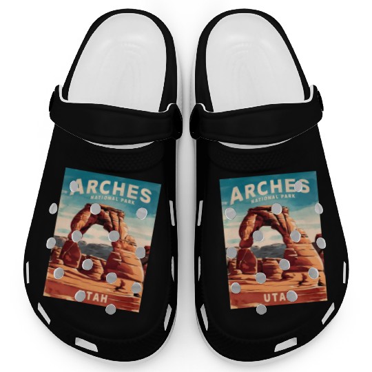 Vintage Travel Arches National Park Utah Landscape Clogs