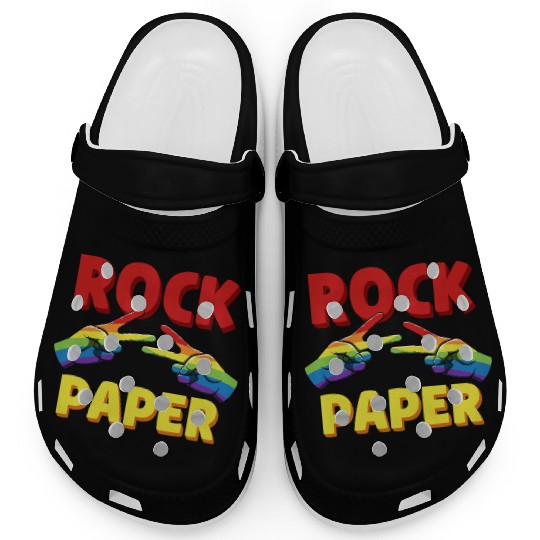 LGBT Rock Paper Lesbian Equality Rainbow Gay Pride Clogs
