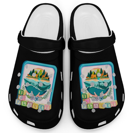 I love my Planet , cute design Clogs