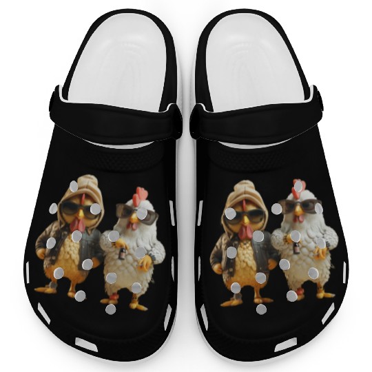 Stylish streetwear on hip chickens Clogs
