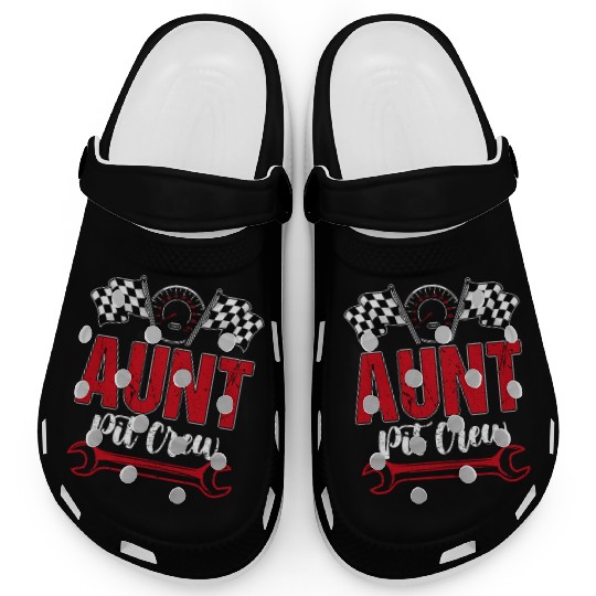Race Car Birthday Racing Family Aunt Pit Crew Clogs