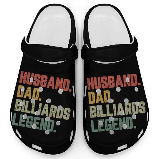 Husband Dad Billiards Legend Funny Father Clogs