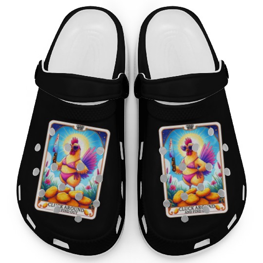 Funny Chicken Tarot Card, FAFO, Hilarious Clogs