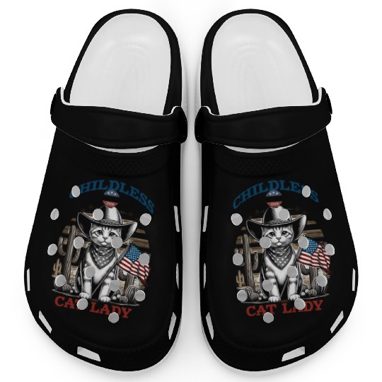 VOTE Like a Childless Cat Lady Funny Voting Kamala Clogs