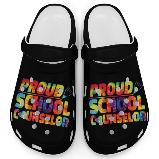 School Counselor Tie Dye Proud Clogs