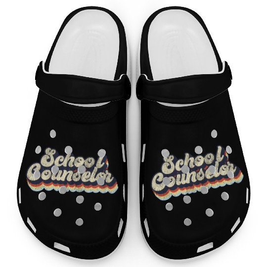 School Counselor Retro Vintage Clogs