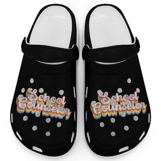 School Counselor Retro Vintage Clogs