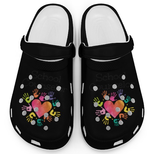 School Counselor Heart Clogs