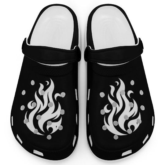 T Tattoo Flames Fire Illustration Design Clogs