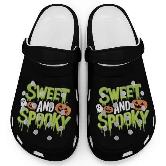 Sweet and Spooky - Sweet Halloween Saying Clogs