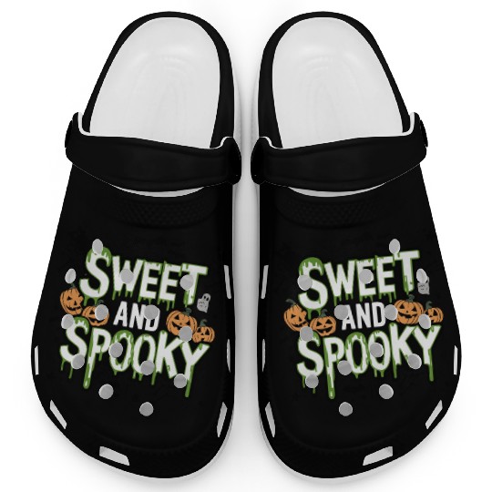 Sweet and Spooky - Sweet Halloween Saying Clogs