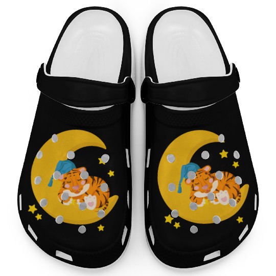 CAT SLEEPING ON MOON Clogs