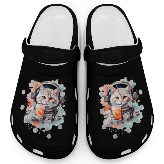 Space Cat Japanese Retro Kawaii Cute Kawaii Astron Clogs