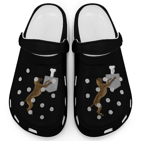 Dog Reaching For Bone In Your Fake Pocket Animal Clogs