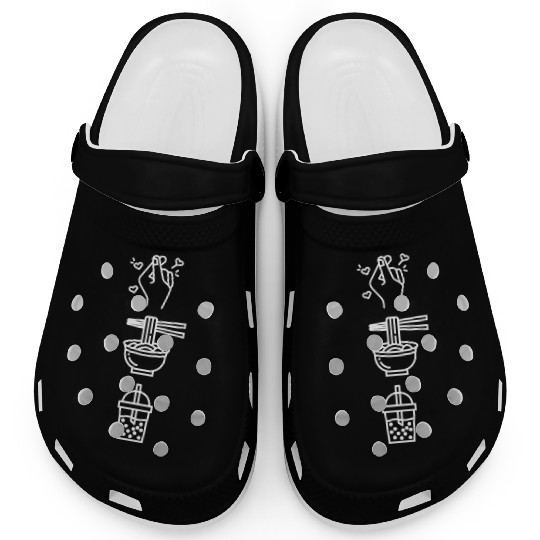 Cute Kawaii K-Pop Ramen Boba Bubble Tea K-Drama Clogs