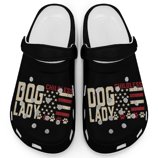 Childless Dog Lady Vote 2024 US Flag Democratic Clogs