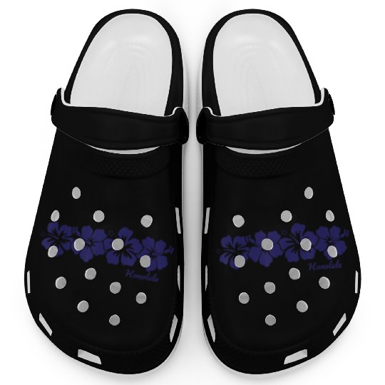 Honolulu Hawaii Hibiscus Flower Vacation Souvenir Clogs