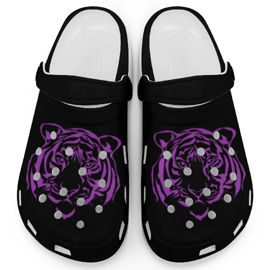 Pink Liger Head Tiger Lion Cross Hybrid Animal Clogs