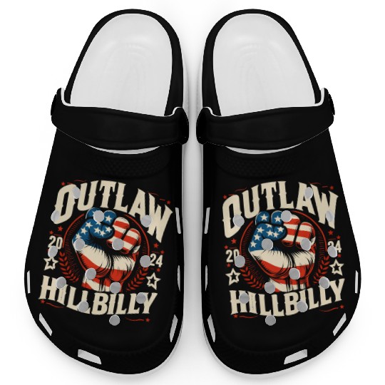 Vintage Retro US Flag Outlaw Hillbilly 2024 Trump Clogs