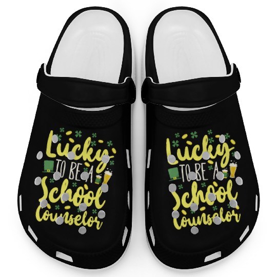 School Counselor St Patricks Day Clogs