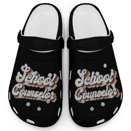 School Counselor Retro Vintage Clogs
