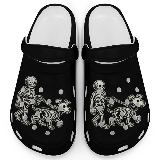 Skeleton Leads Dog Funny Skull Pet For Halloween C Clogs