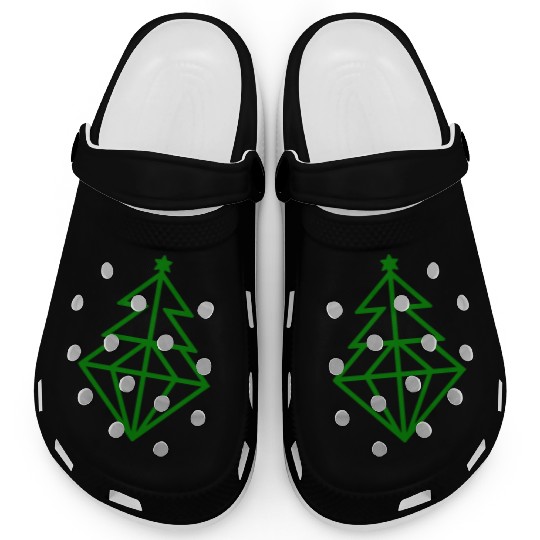 Diamond Christmas Tree Vector One Color Clogs