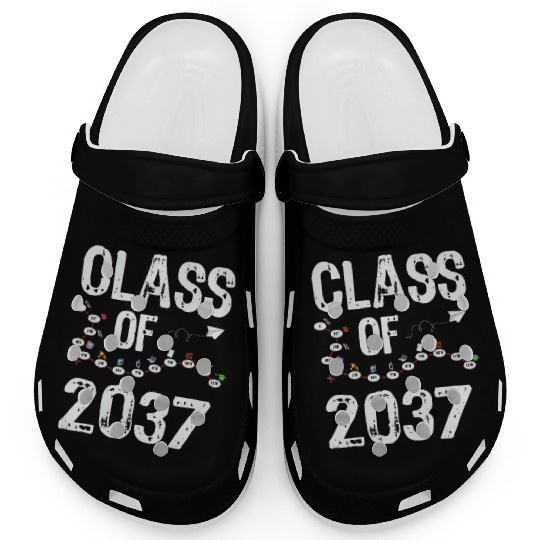Funny Class of 2037 Grow With Me Back To School Clogs