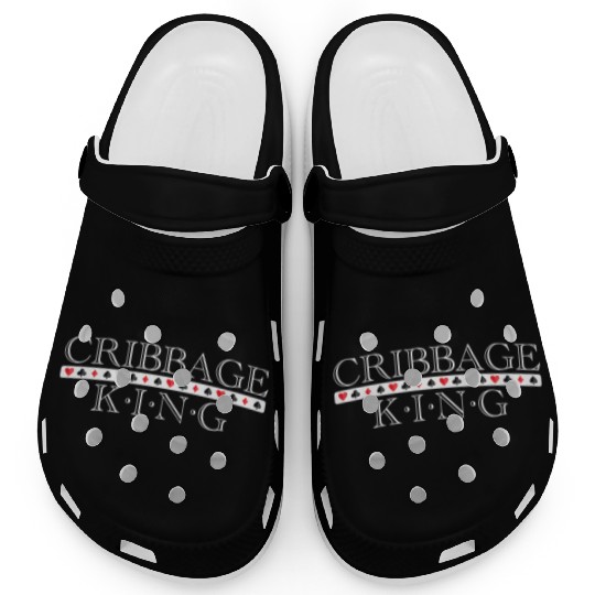 Cribbage King Card Player Graphic Print Idea Clogs