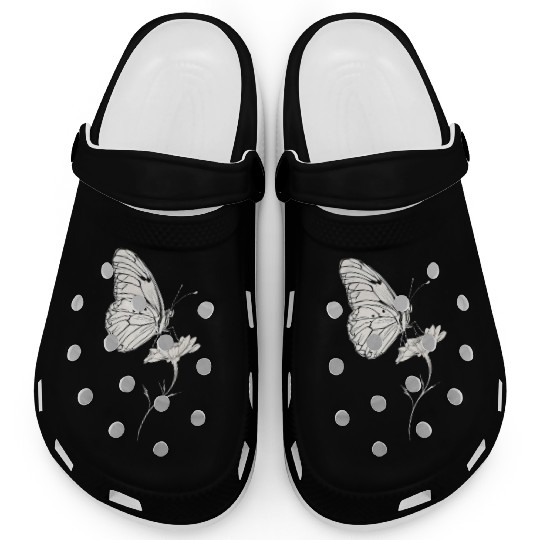 Classic Butterfly on a Flower Clogs